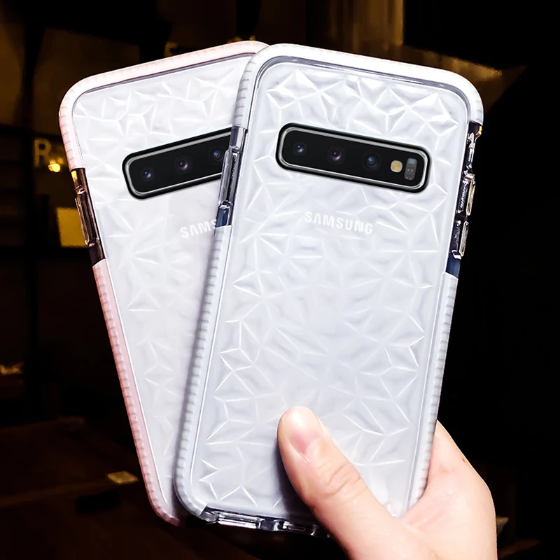 Роскошный прозрачный чехол LOVECOM с алмазной текстурой для Samsung S10 5G S10e S9 Plus A50 A30 Note10