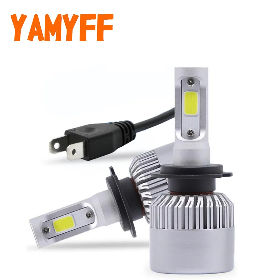 YAMYFF фар автомобиля H7 светодиодный H4 светильник H1 H11 H3 H13 H27 880 9005 HB3 9006 9004 9007 6500K 12V COB