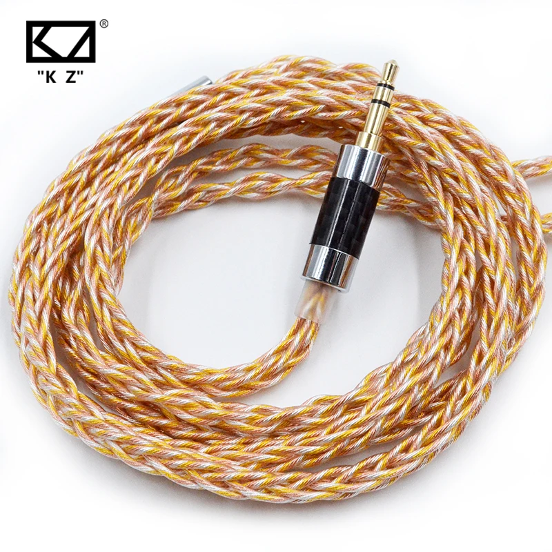 

KZ 8 Core Gold Silver Plated Copper Mixed Cable QDC Connector Earphone Cable KZ ZSN PRO AS12 AS16 ZSX ASX ZAX DQ6 ZS10 PRO