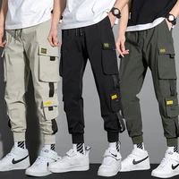 overalls mens loose fitting sports pants summer thin section season korean style trend all match casual nine point pants 5xl
