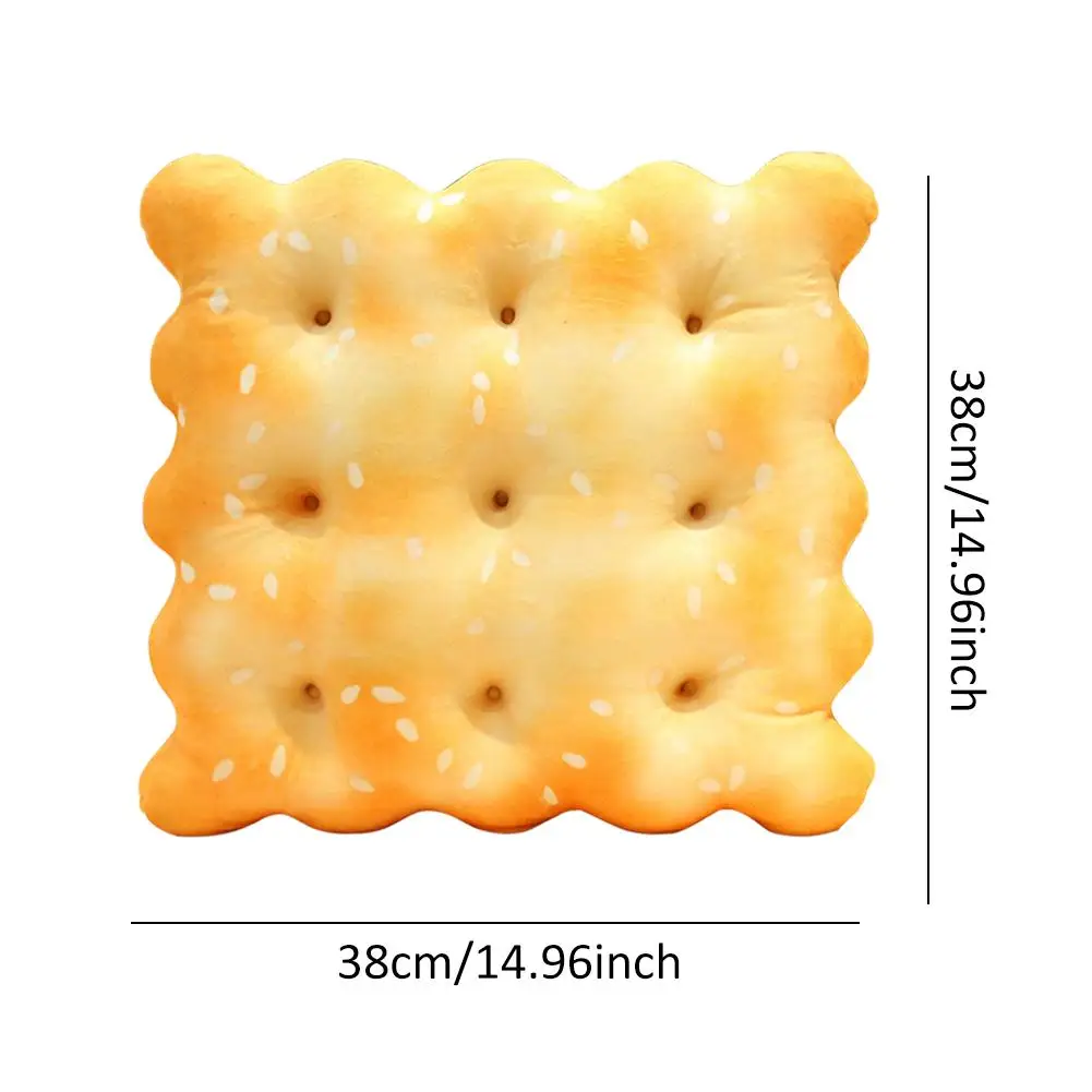 

Cartoon Pillow Biscuits Plush Throw Pillow Decorative Round Square Cookie Seat Pad Stuffed Cushions Toy For Couch Chair Floor