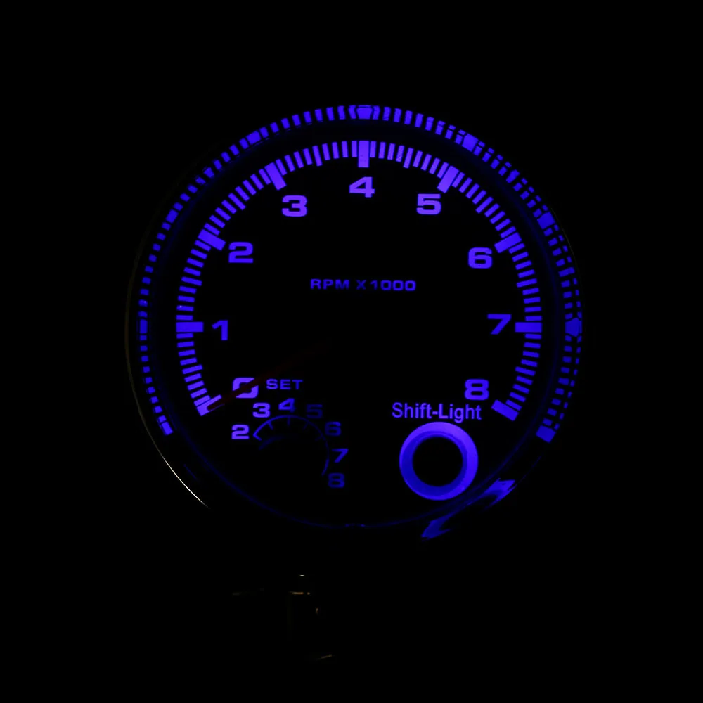 CNSPEED 80 мм Универсальный 0-8000 об/мин тахометр Калибр с внутренним сдвигом светильник Chorme Цвет гоночный метр Белый YC100140-CN