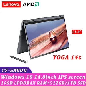 lenovo yoga 14c 2021 laptop new 2021 amd ryzen 7 5800u 16g 512gb1tb ssd computer win 10 fhd ips touch screen ultraslim notebook free global shipping