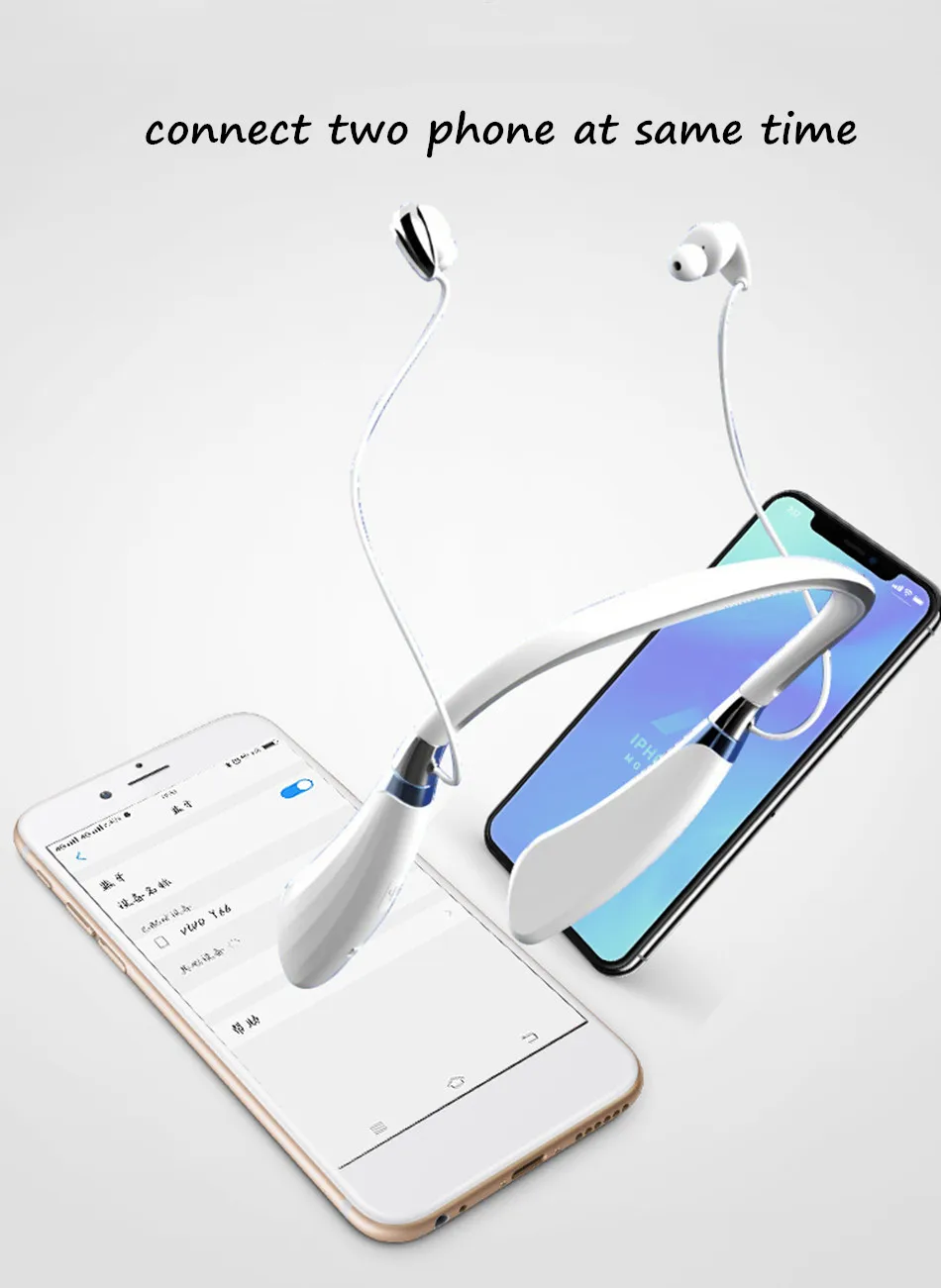K996 Bluetooth 4,1 наушники графеновые стерео шейные беспроводные наушники Вибрация спортивный телефон гарнитура с микрофоном для iPhone Xiaomi