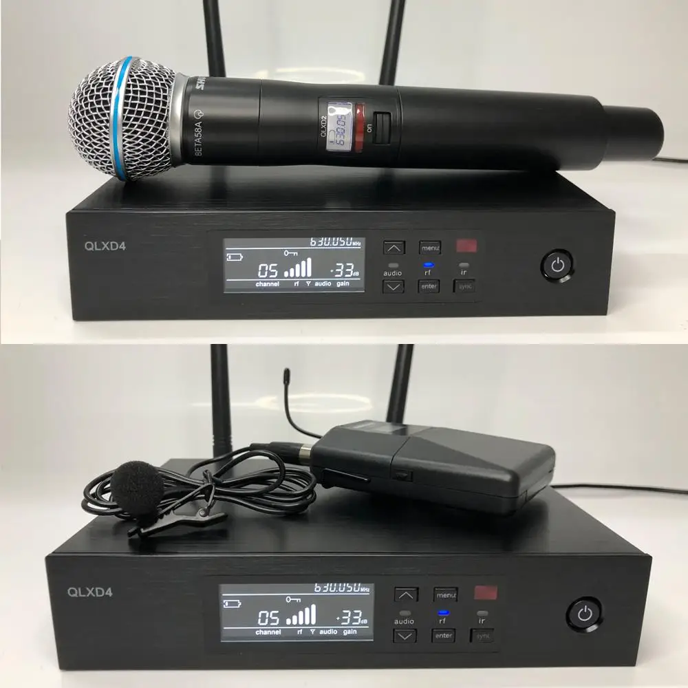 QLXD4 Maclex High Quality  UHF Profeesional Dual True Diversity  for Karaoke  Stage Performances  QLXD2 Beta 58 SM58 Mic images - 6
