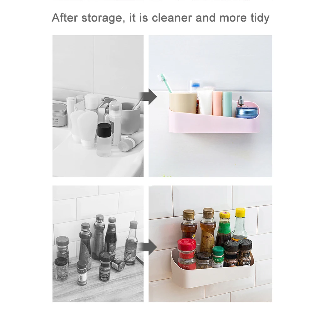 Аксессуары для ванной комнаты кухонная самоклеящаяся полка без сверления