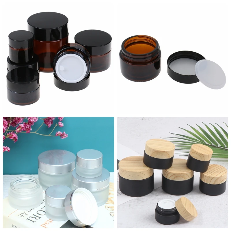 

Skin Care Eye Cream Glass Jar Bottles Aromatherapy Cream Ointment Cosmetic Refillable Bottle Cosmetic Container With Lid 10-250g