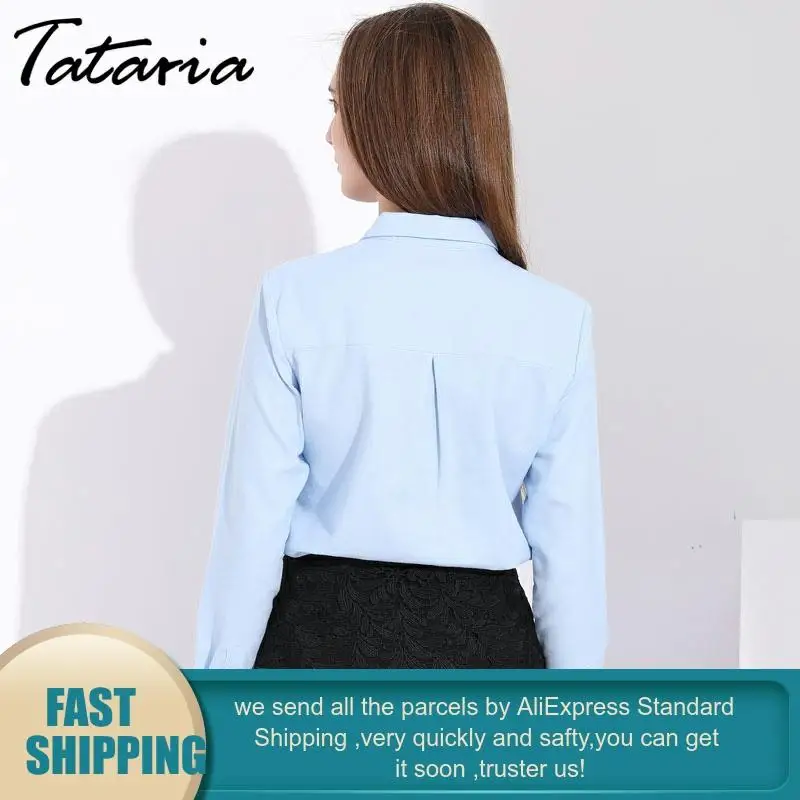 Белая хлопковая блузка Женская Осенняя винтажная женская с длинным рукавом топ