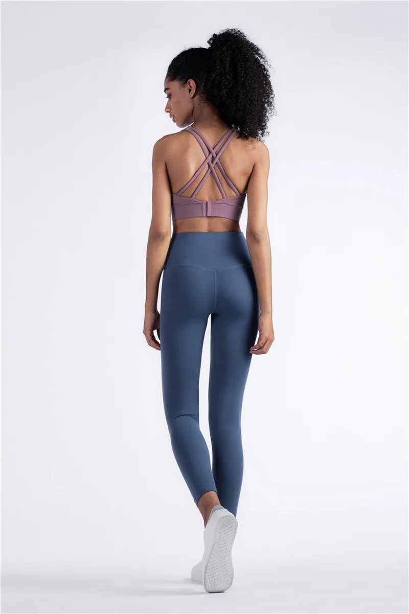 

Running Shockproof Yoga Underwear Seamless Buckle Back Fitness Sports High Stretch Crop Tops Comfy Naked-feel Jogging Bermuda
