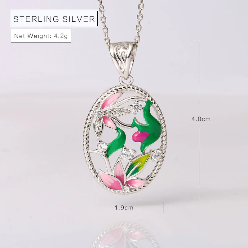 

Real 925 Sterling Silver Luxury Gorgeous Wedding Earring Multicolor Lotus Flower Fashion Earring for Women Enamel Jewelry