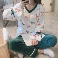 2020 fashion farlane autumn winter home suit thickened turned over two pieces pajamas sets clothes loungewear women pyjamas