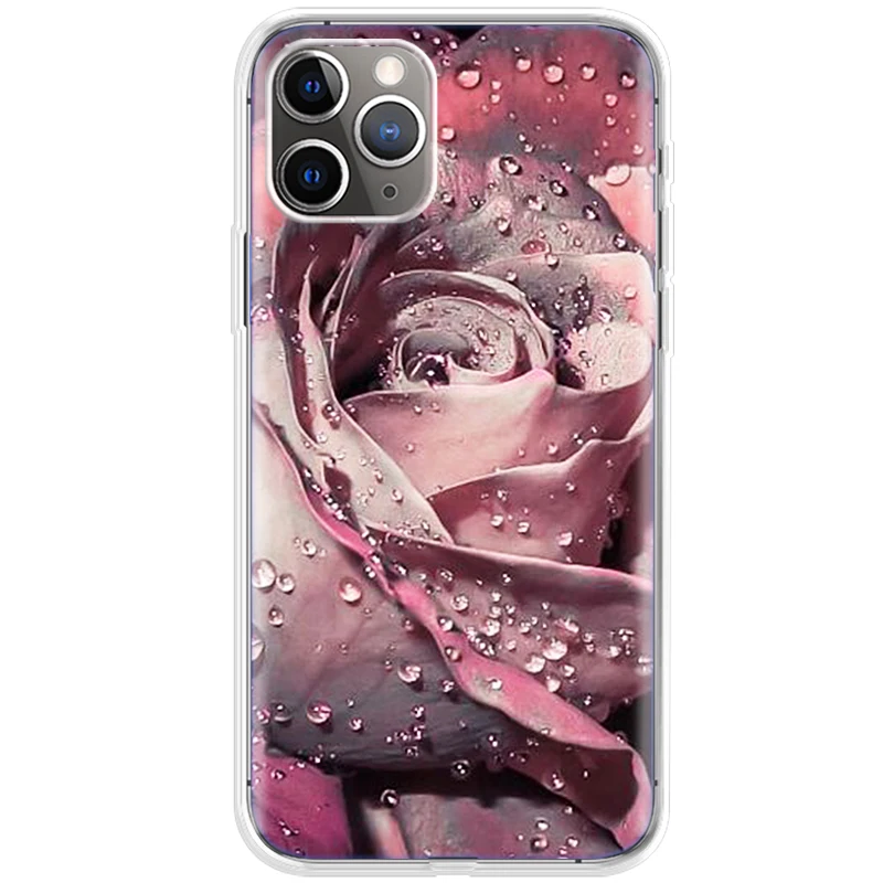 

Pink Peonies Soft Silicone Case For iPhone SE 2020 6 6s 7 8 Plus 12 Pro Max 11 Pro Max X XR XS Max Mini Back Cover Shell Cases F