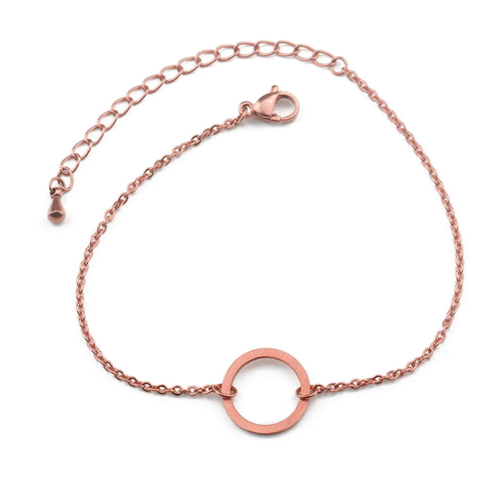 Простой Круглый браслет карма минималистичные круглые браслеты для женщин и