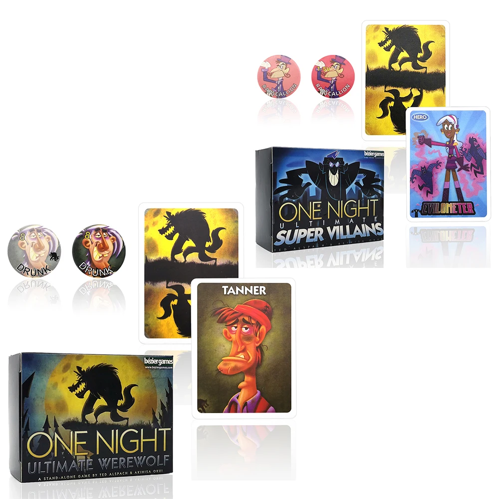 

One Night Ultimate Werewolf board game super villains card Game for kids adult family party playing cards strategy table game