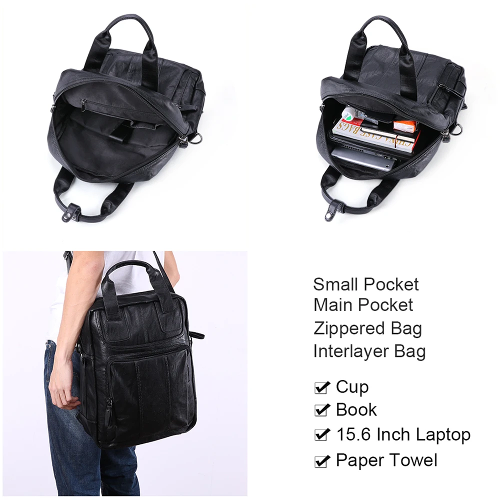 Мужской рюкзак из ПУ кожи для ноутбука 15 6 дюйма|Мужские рюкзаки| |