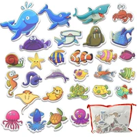 coogam foam bath sticker 30 pcs underwater ocean sea animal baby bath play bathtub floating toy set swimming toy for toddler kid