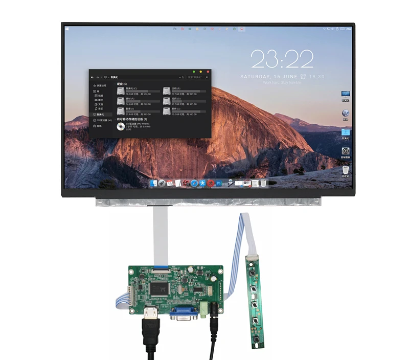 13.3 Inches Screen Display LCD Monitor With Driver Control Board VGA Audio HDMI-Compatible For ComputerRaspberry Pi 3