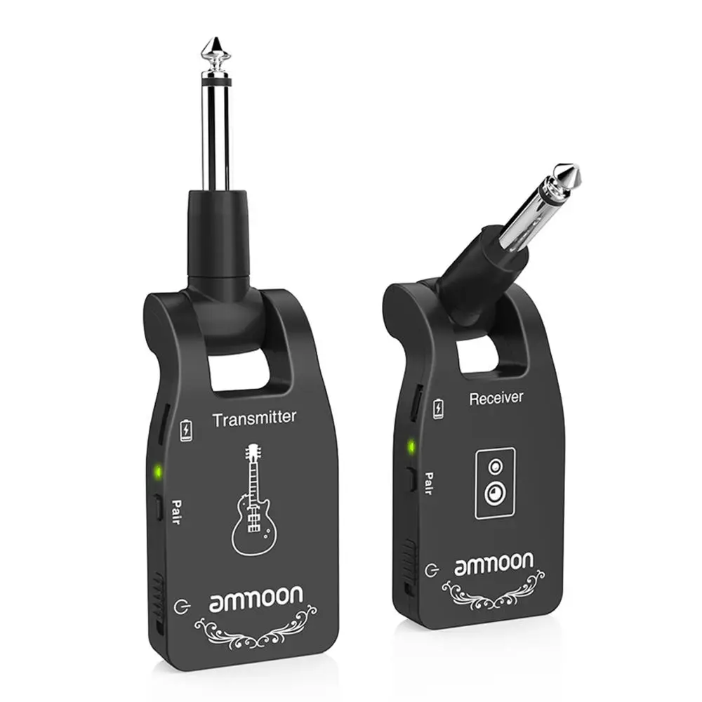 

2021 New 2.4G Wireless Guitar Transmitter Receiver System Rechargeable 6 Channels Audio Transmitter for Electric Guitar Bass