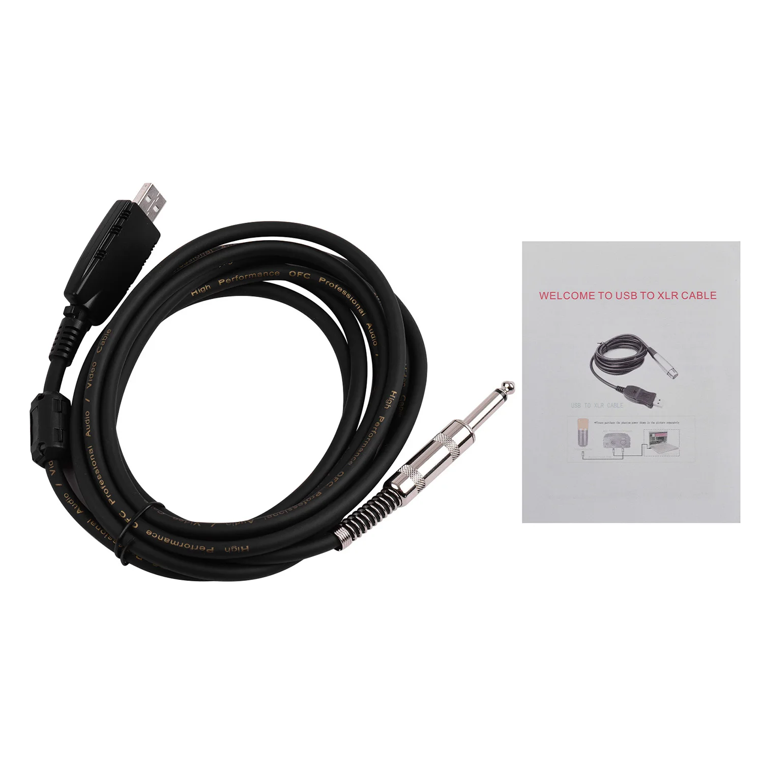 

USB Guitar Andio Cable USB Male Interface to 6.35mm (1/4inch) Mono Electric Guitar Connection Cable Professional Guitar