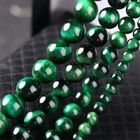 round 46810mm green tiger eye loose beads for diy craft bracelet necklace jewelry making