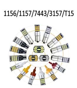 28pcs/Lot 1156 Socket Ba15s Bau15s Turn Signal Bulb 1080lm 45smd Canbus Car Led White Red Yellow Amber for Skoda Yeti