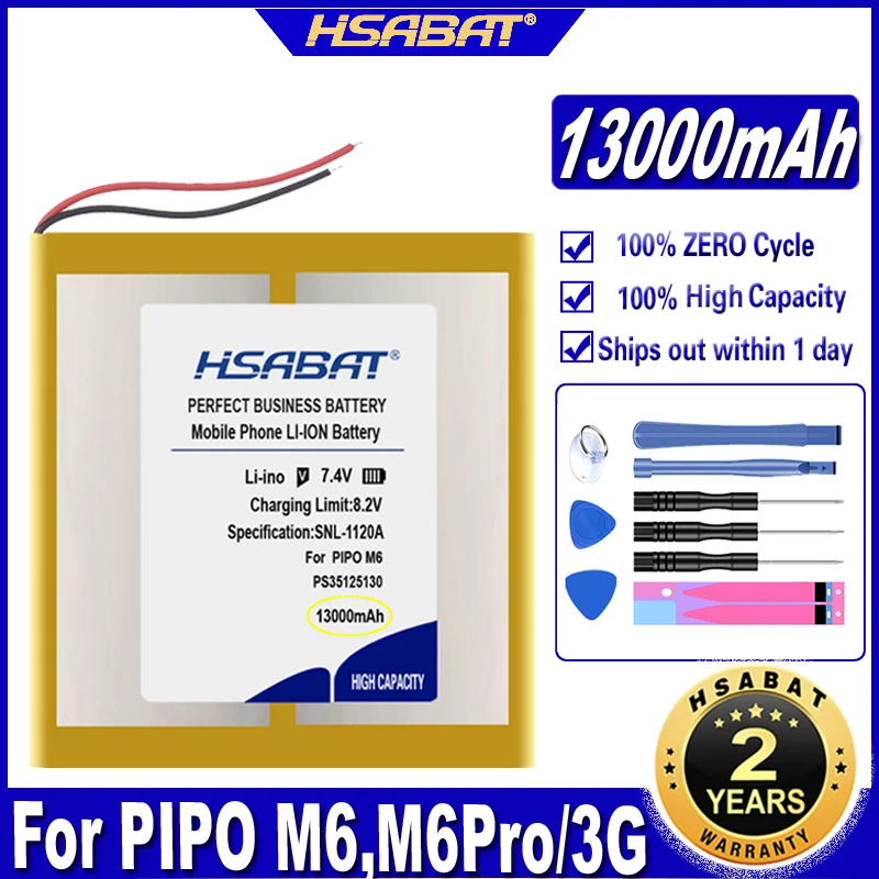 Аккумулятор HSABAT M6 M6Pro 13000 мА · ч для планшетов PIPO 3G Freelander PD800 37125130 | Электроника