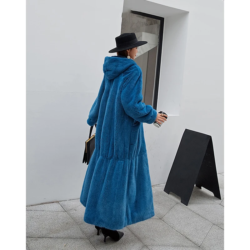 FURSARCAR 2021 New Symphony Real Mink Fur Jacket Women Winter Natural Mink Fur Coat Fashion 130cm Long Mink Outwear Luxurious