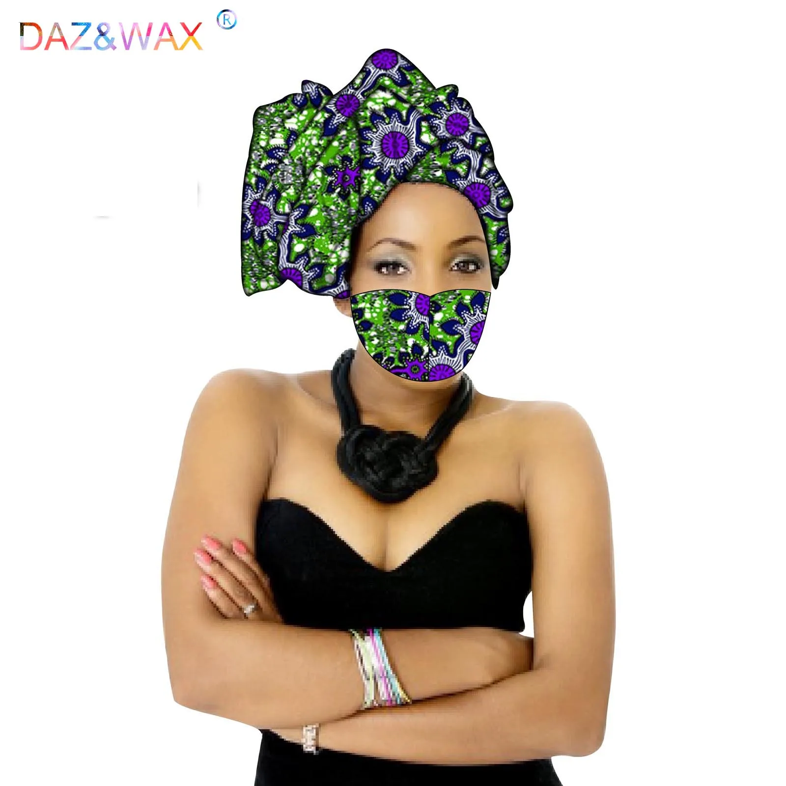 

African Retro Floral Print Bandana Head Wrap Ankara 100% Cotton Wax Headtie Matching Print African Fashion Headscarf Head Turba