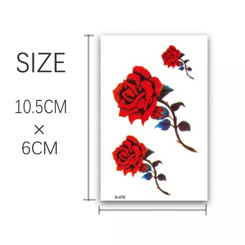 Temporary Tattoos Stickers Rose Tattoo Translation To Body Art Arm Fashion Flower Fake Tattoos Decal Back Tattoo For Women Men