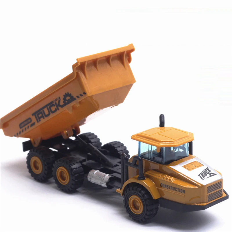 Modelo de Carro de Brinquedo de Brinquedo de Carro de Engenharia de Simulação de Plástico de Liga Modelo de Trator de Brinquedo de Caminhão Modelo de Carro de Brinquedo Presente para o Menino Mini Simulação Plástico Liga Basculante de 2 Home & Garden