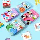 Когнитивные карточки, детские игрушки, тренировочный пазл для раннего развития головы младенца, паровой пазл с фруктами, животными и спасением, подарок для малыша