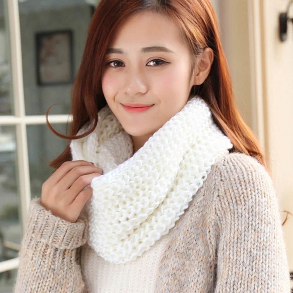 Новая мода для мужчин и женщин зима теплая Бесконечность 2 Круг Кабель вязаный