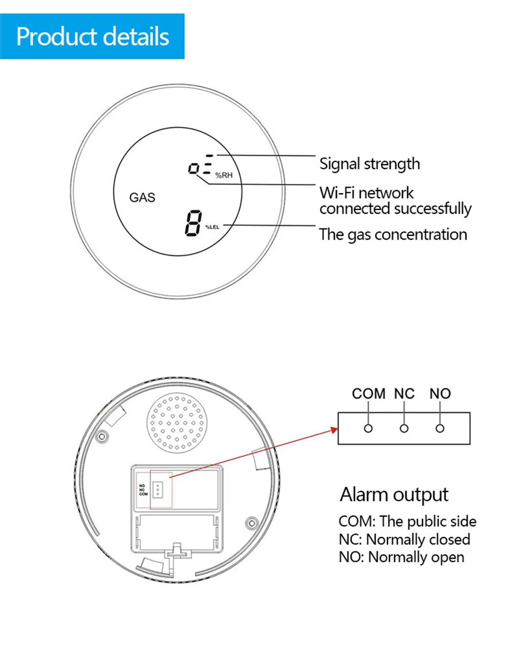 gás natural alarme monitor digital lcd temperatura