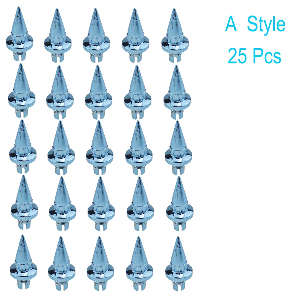 A Style 25pcs Blue 25 шт./компл. Фирменная Новинка Пластик Спайк ступицы колеса для автомобиля с заклепками для колесо крышка колесных дисков для губ на шурупе-болте шины автомобиля Тюнинг тюнинга LGMD001-JT& P - Название цвета: A Style 25pcs Blue