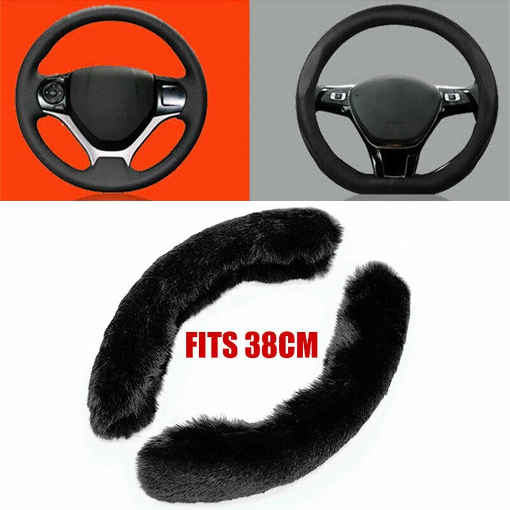

Car Steering Wheel Booster Cover NonSlip Comfort Fluff Cover Universal Auto Interior Accessory Soft Fleece Steering Wheel Cover