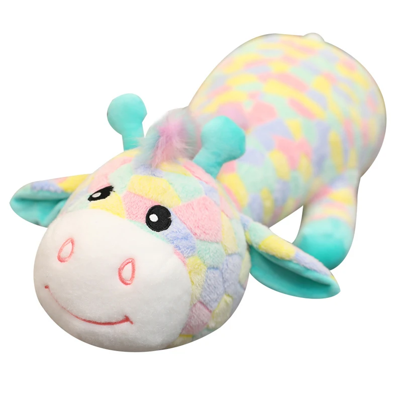 New Hot 70-120CM Cute Colorful Deer Plush Toys Cartoon Animal Giraffe Dolls Stuffed Soft for Children Baby Birthday Gifts | Игрушки и