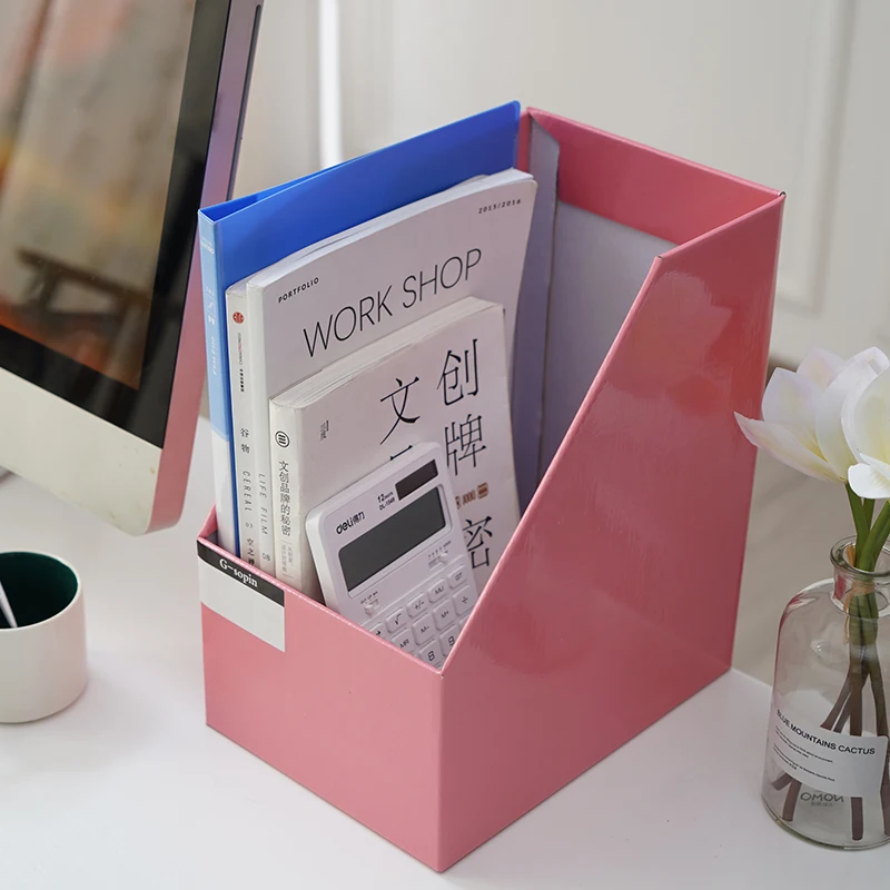 DIY крафт бумага книжная полка большая подставка держатель для файлов складной