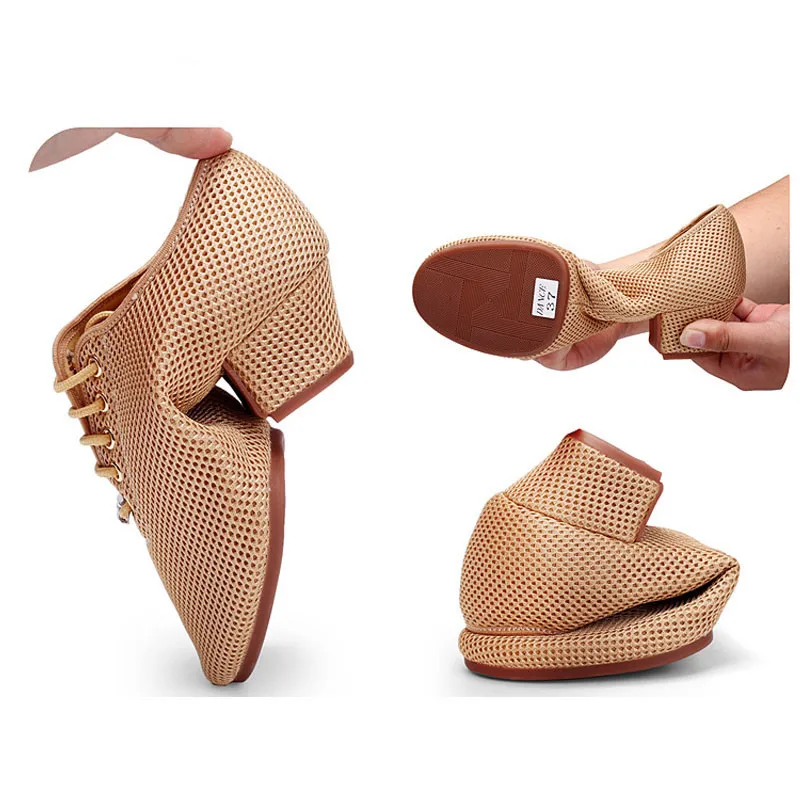 Женская обувь для латинских танцев Танцевальная бальных Танго и сальсы Дышащая