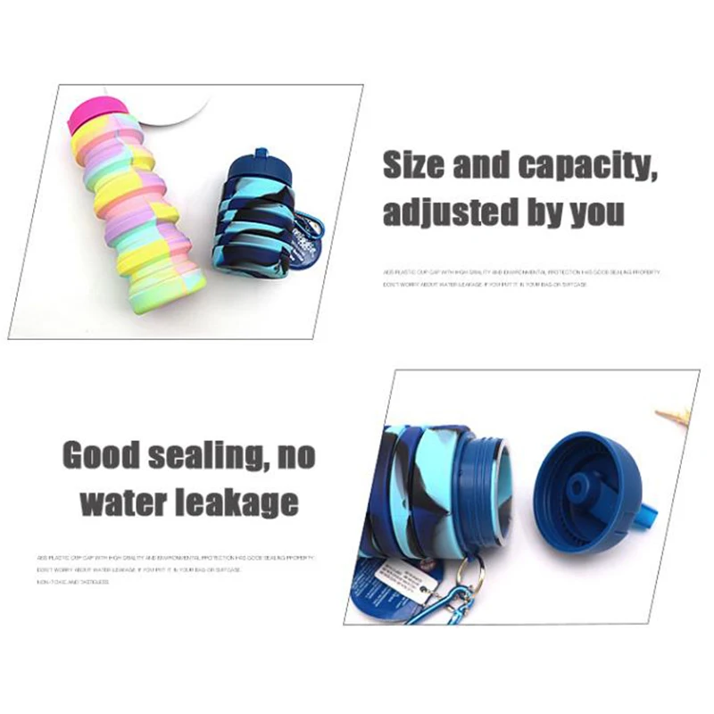 500 мл бутылка для воды камуфляжная Портативная Складная чашка спорта на открытом