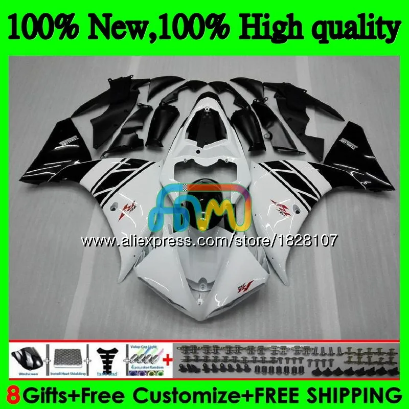 Корпус для YAMAHA YZF белый черный 1000 R 1 YZFR1 09 10 11 12 123BS.24 R1 YZF1000 2009 2010 2011 2012