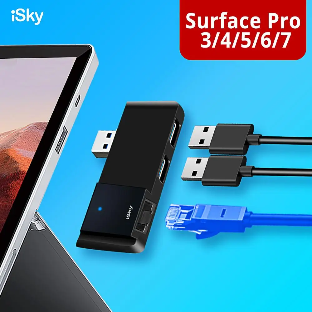 ISky док-станция для поверхностной памяти Pro7Pro5Pro6Pro3Pro4 Hub Port расширение LAN Ethernet Surface Pro