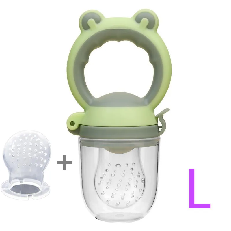 Pacifier Green L Силиконовая соска+ соска для младенца, голова лягушки, тип молочного свежего фруктового соска для детей, бутылочки для соска - Цвет: Pacifier Green L