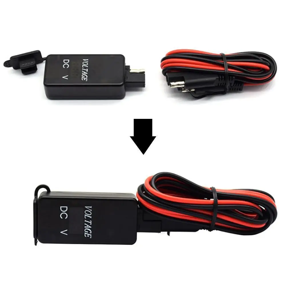 

Motorcycle SAE Dual Charger Cable Adapter Inline Fuse Waterproof Connector Car Electric Accessorie USB Charger Display Voltmeter