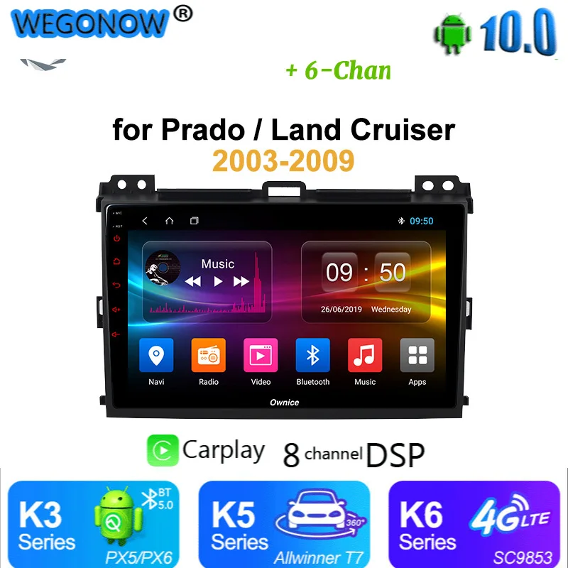 Ownice Octa Core 64G ROM Android 9 4G LTE 360 Panorama DSP SPDIF автомобильный DVD GPS Navi для Prado 2004 2005 2009 Land Cruiser