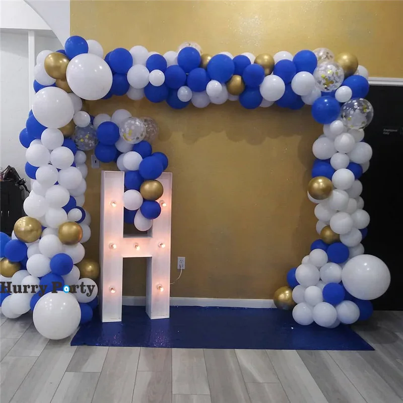 147 шт. белые синие украшения для детского дня рождения воздушные шары гирлянда