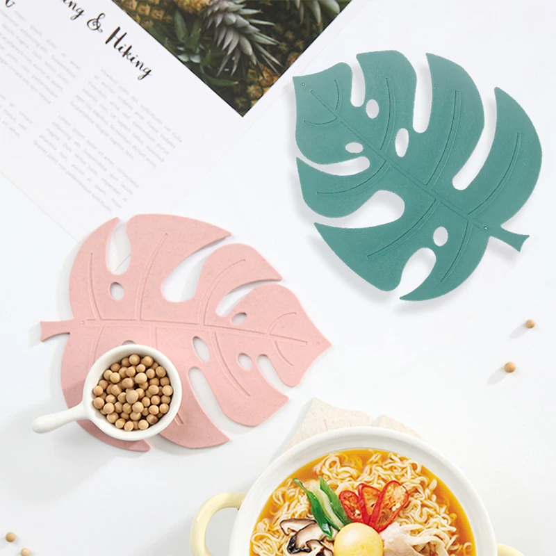 ПВХ подставки для настольные лист лотоса пальмовый имитация чашка растений кофе