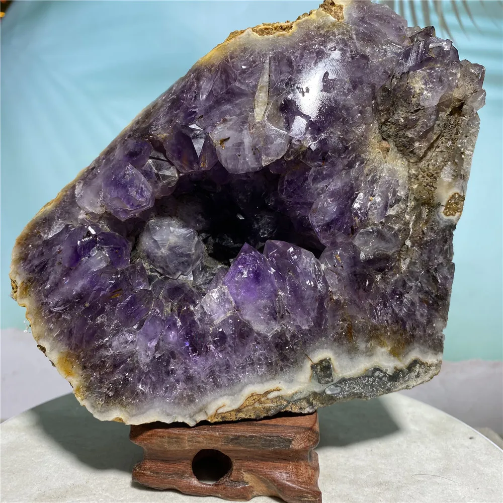 

Amethyst Geode Natural Stone Crystal Minerals Jewelry Looes Gemstone Raw Ore Wicca Wichcraft Live Ornaments For Home Decoration