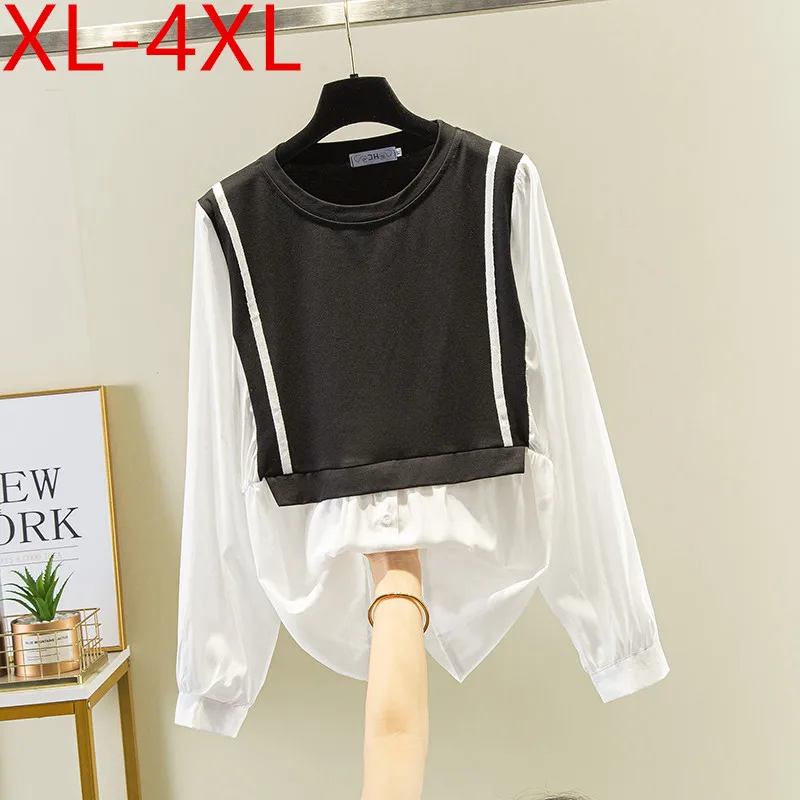 

Женская футболка с длинным рукавом и круглым вырезом, свободного покроя