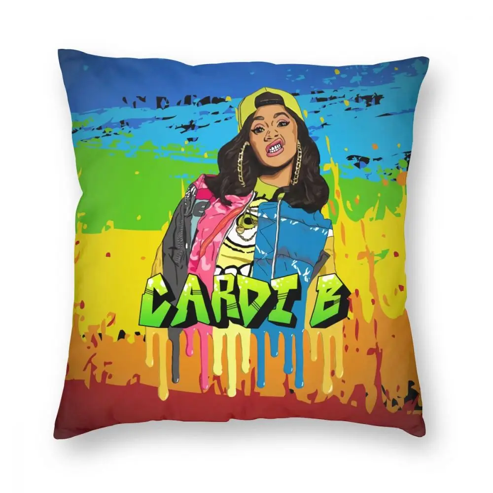 

Cardi B Pattern Throw Pillow Covers Square Pillows Case Decorative Bedroom Livingroom Sofa with Zipper