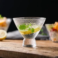 lead free glass dessert cup japanese mousse ice cream ice cream bowl single ball transparent wide mouth cone pudding yogurt